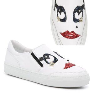 TOD'S SHOES SPORTIVO PANTOFOLA SLIP ON SNEAKERS w GLITTER sz 40.5 10.5 US